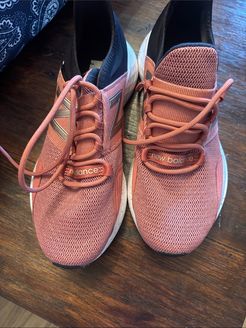 New Balance Coral Pink Mesh Athletic Sneakers